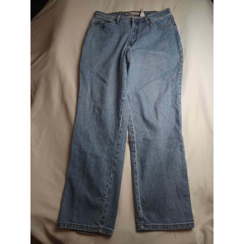 Faded Glory Stretchy Jeans Womens Size 14 Blue Denim Straight Casual Y2K Pockets